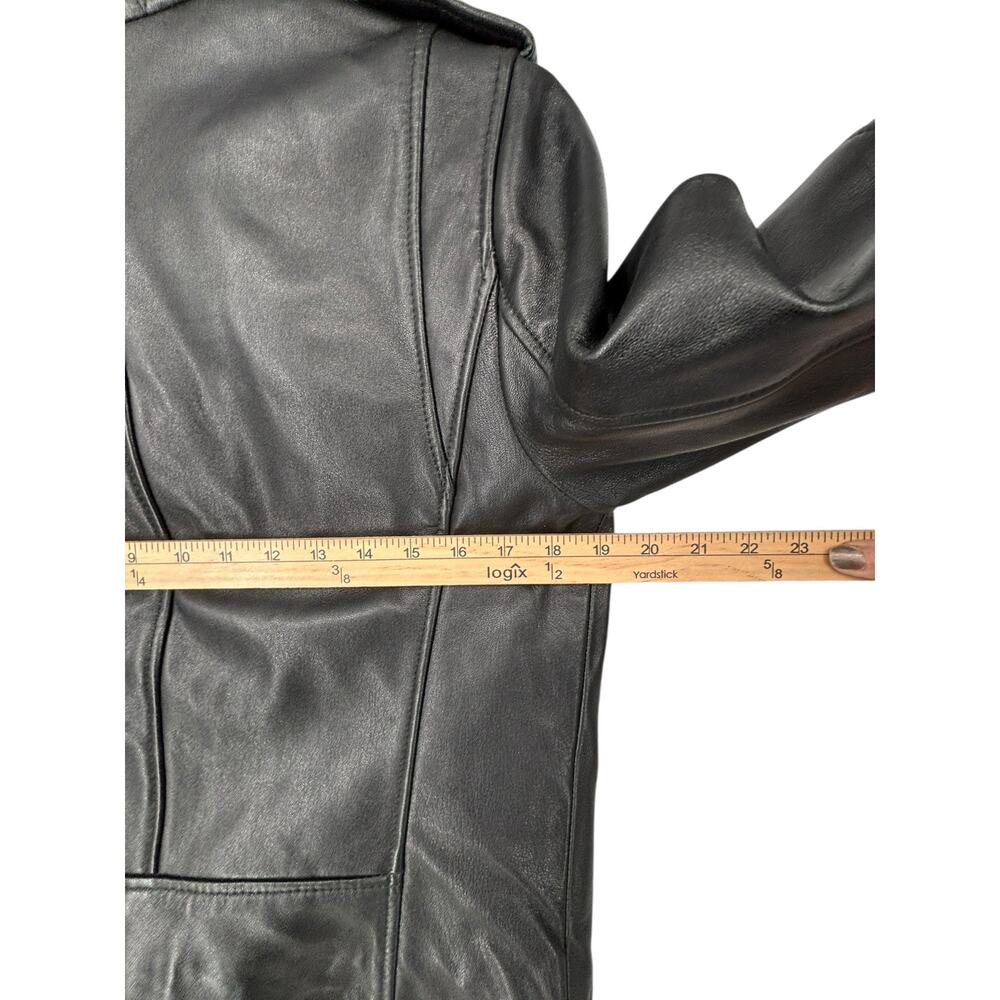 Levis Leather Moto‎ Jacket Womens Medium Caviar Black Motorcycle Bikercore - Picture 11 of 16